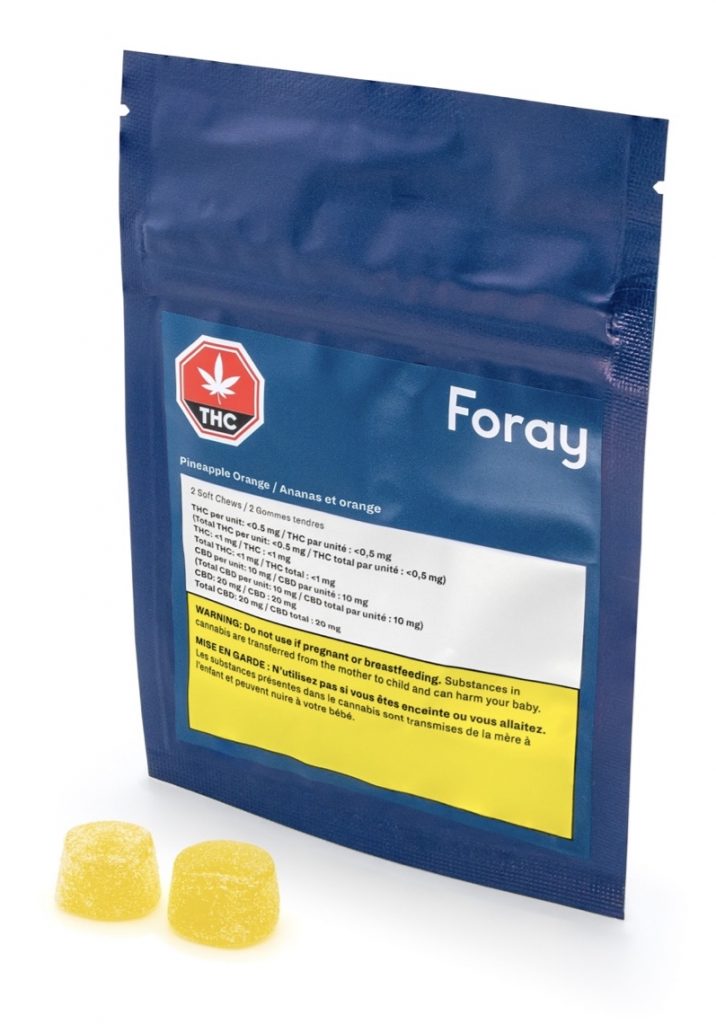 Foray Pineapple Orange 5mg Soft Chews Edibles